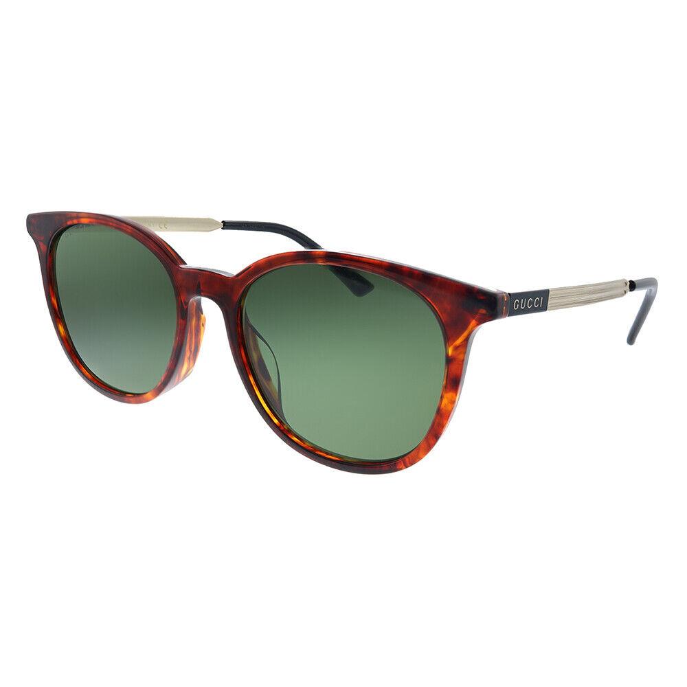 Gucci GG 0830SK 003 Havana Plastic Cat-eye Sunglasses Green Lens