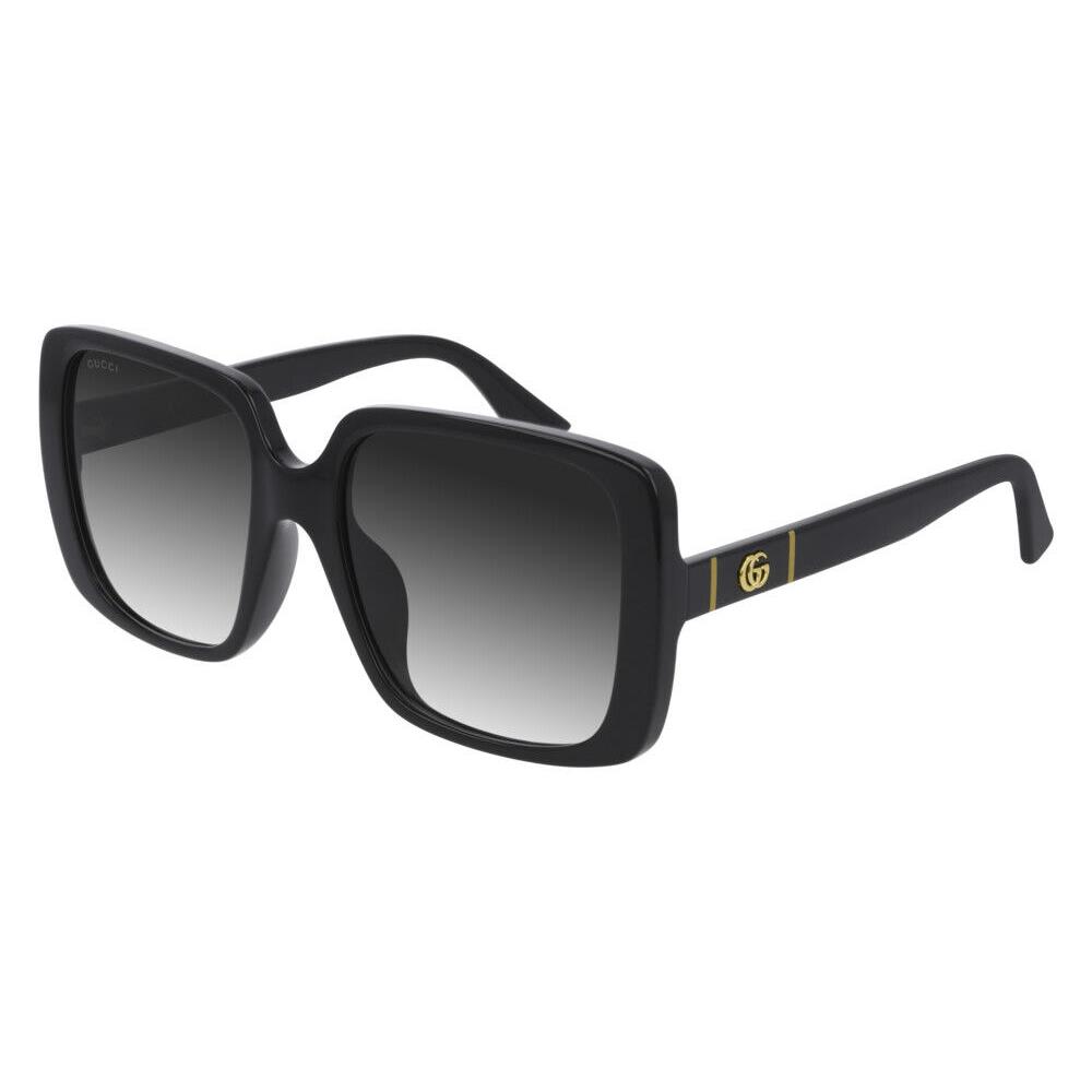 Gucci GG0632SA Sunglasses Black Grey Gradient Square 56mm