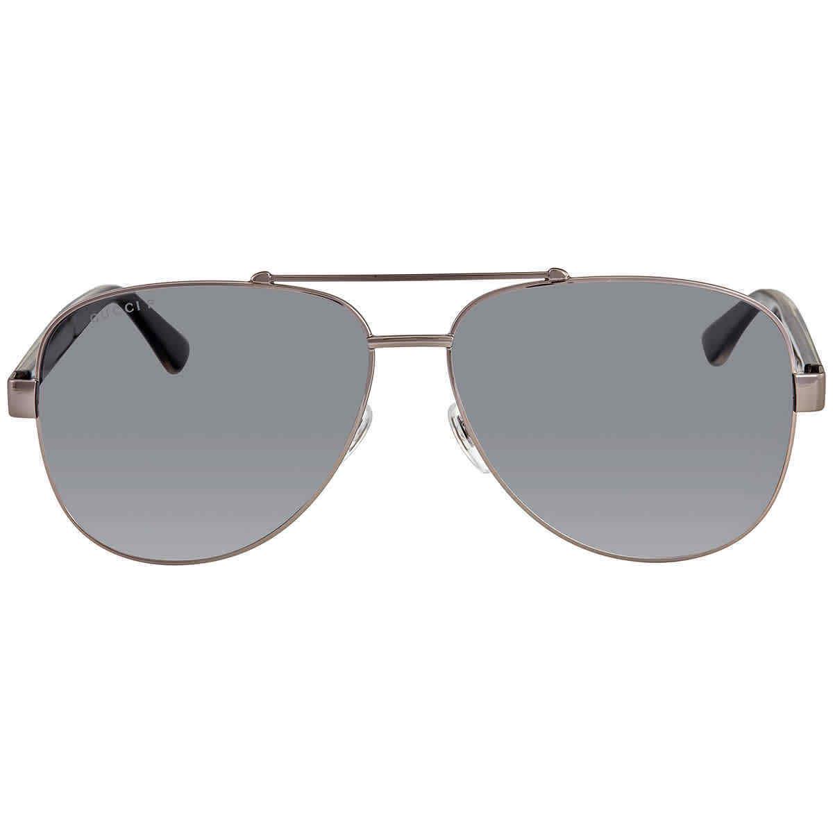 Gucci Polarized Grey Pilot Men`s Sunglasses GG0528S 007 63 GG0528S 007 63