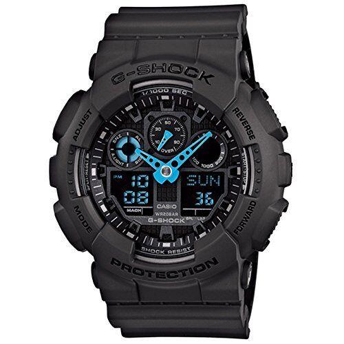 Casio G Shock GA-100C-8A Men`s Blue Analog Digital Black Resin Band Watch