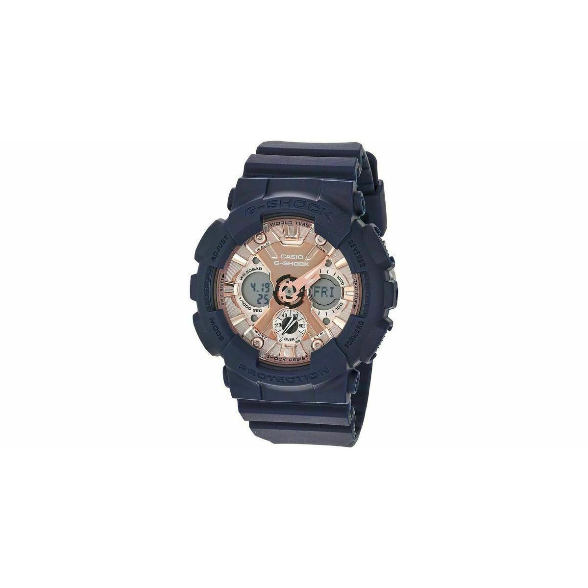 Casio G-shock Women`s Ana-digital Navy Blue / Rose Watch Watch GMAS120MF-2A2