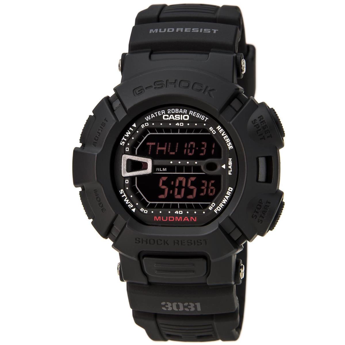 Casio Men`s Watch G-shock Mud Resistant Digital Black Dial Resin Strap G9000MS-1