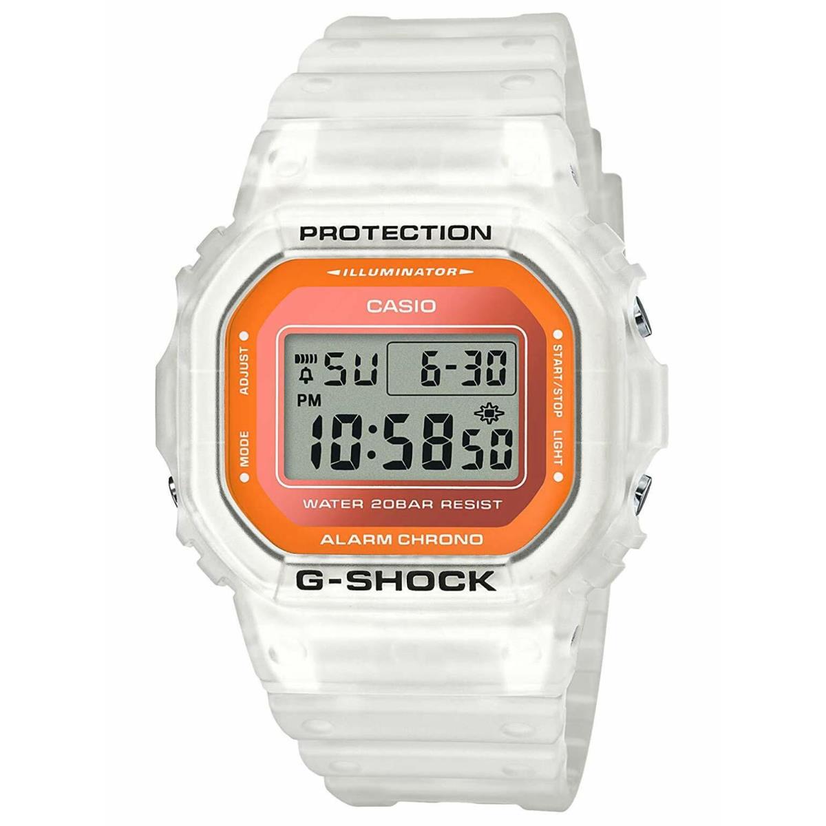 Casio G-shock DW5600LS-7 Fluorescent Color Series White Orange Square Unisex