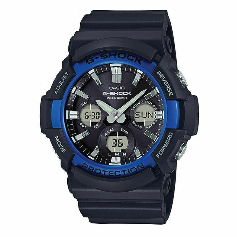 Casio G-shock GAS100B-1A2 Ana-digital Tough Solar Led Black IP Bezel Watch
