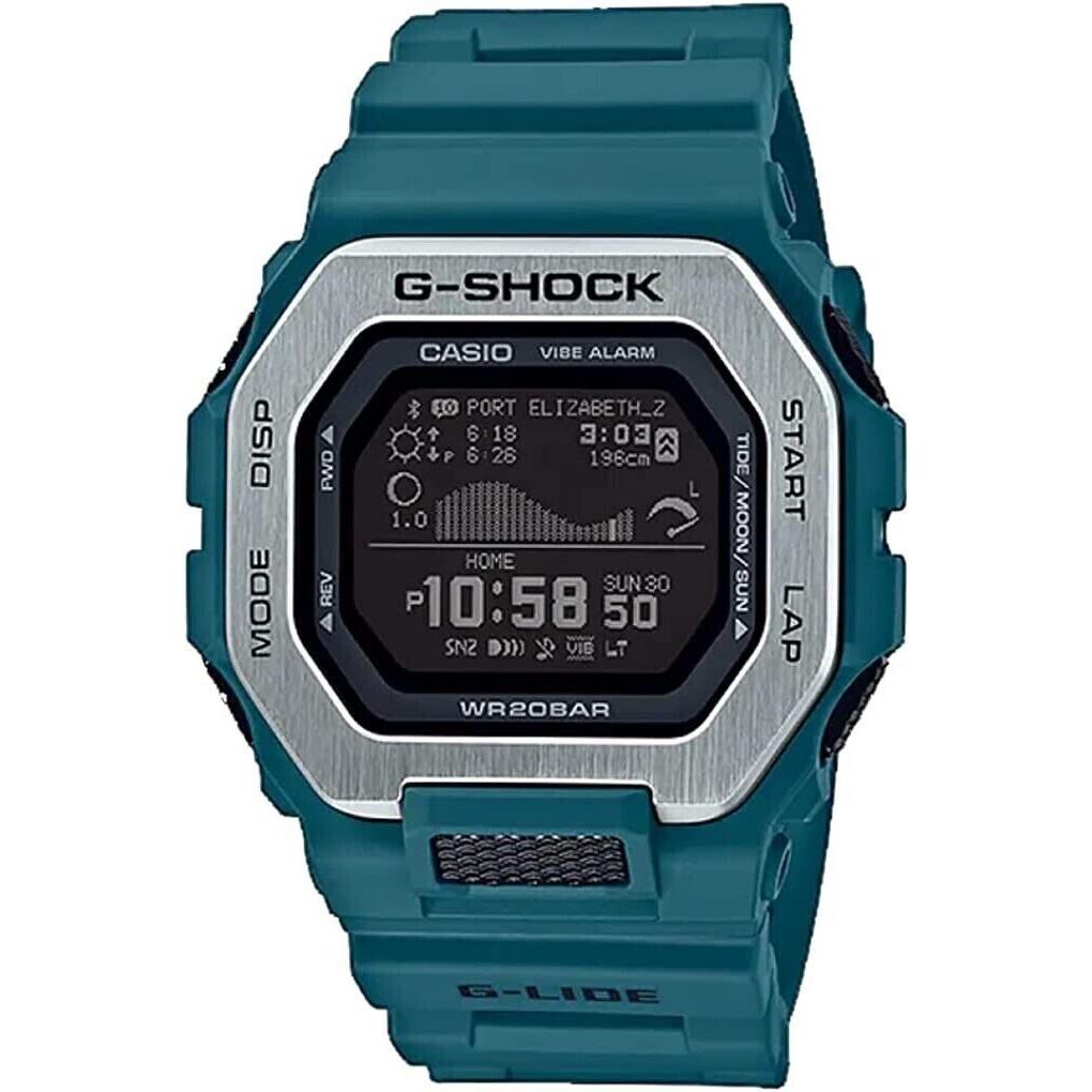 Casio G-shock Men`s Tide Moon Phase Watch GBX100-2 Teal Blue