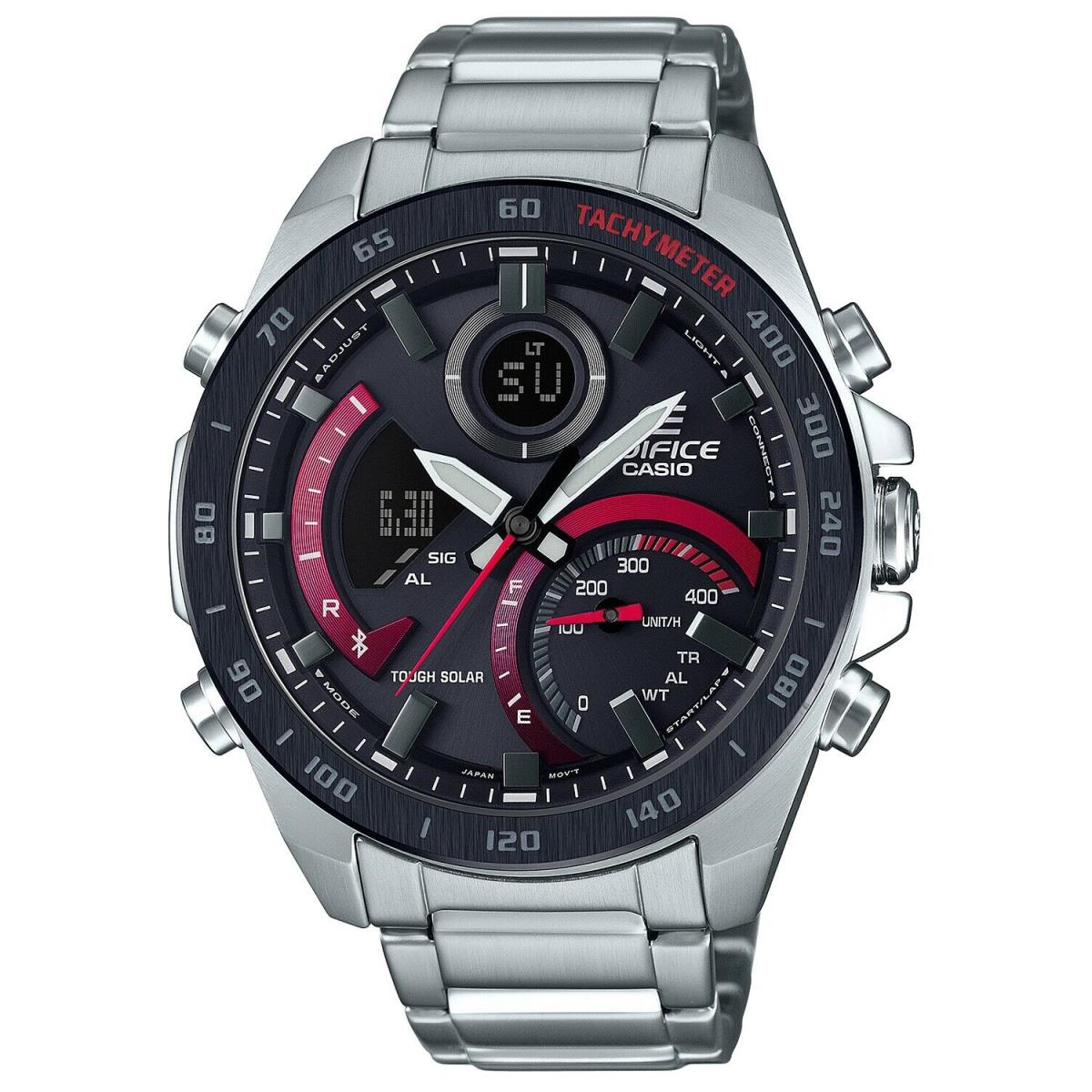 Casio Men`s Edifice Quartz Watch with Stainless Steel Strap ECB-900DB-1ACF