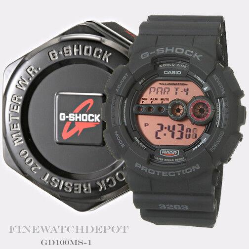Casio G-shock Men`s Military Black Digital Watch GD100MS-1