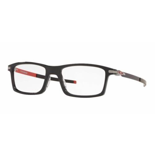 Oakley Eyeglasses Pitchman OX 8050-1555 55-18 Black Silver with Red Frames
