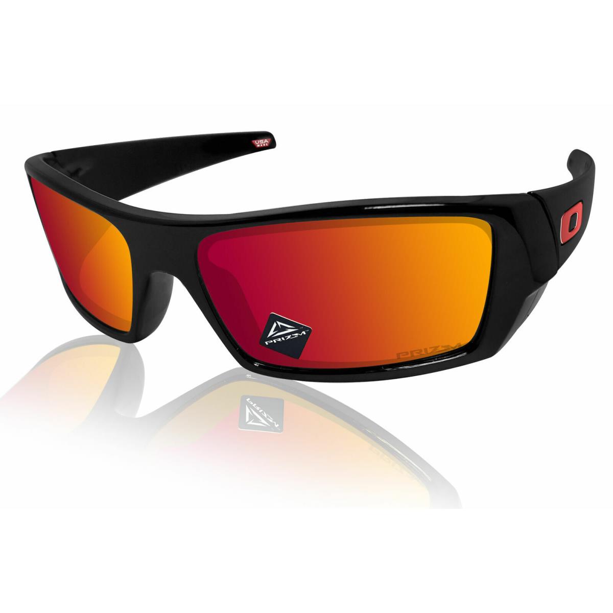 Oakley Gascan Sunglasses Polished Black Prizm Ruby Lens OO9014-44 60