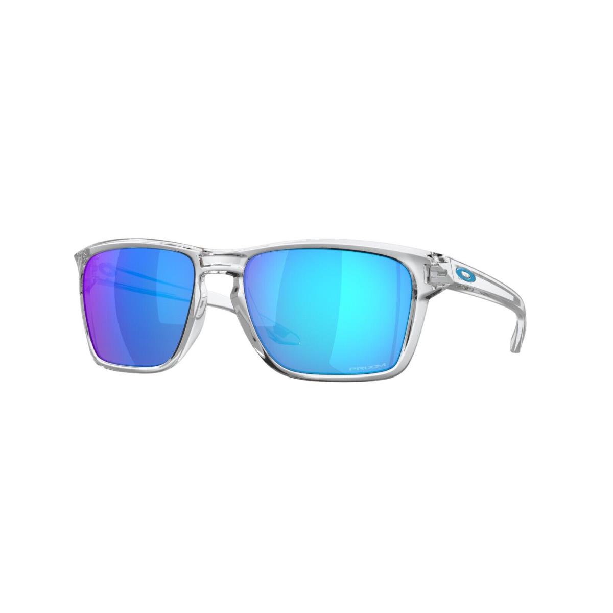 Oakley Sylas Clear Crystal Polished w Prizm Sapphire Blue Sunglass 9448-04 57