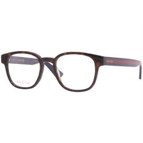 Gucci GG0927O 002 Eyeglasses Men`s Havana/blue Full Rim Round Optical Frame 49mm