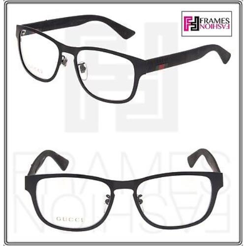 Gucci Web 0175 Black Rubber Eyeglasses Optical Frame 54mm GG0175O Unisex - Frame: Matte Black