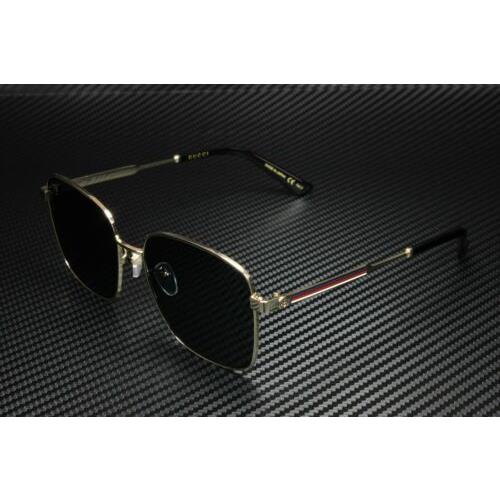 Gucci GG0852SK 002 Gold Grey Square Women`s Sunglasses 58 mm