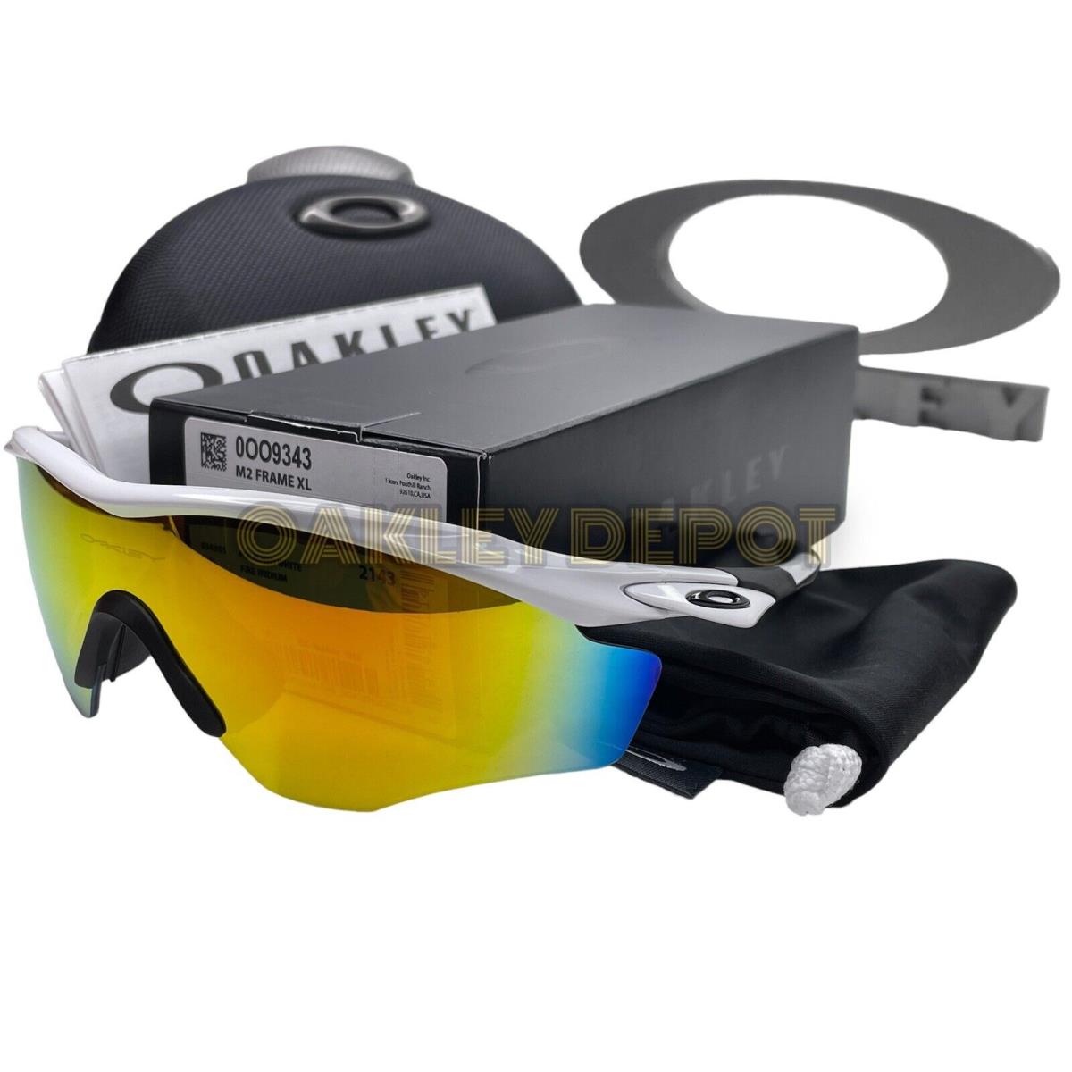 Oakley M2 Frame XL 009343 Polished White/fire Iridium Sunglasses 95 - Frame: POLISHED WHITE, Lens: FIRE
