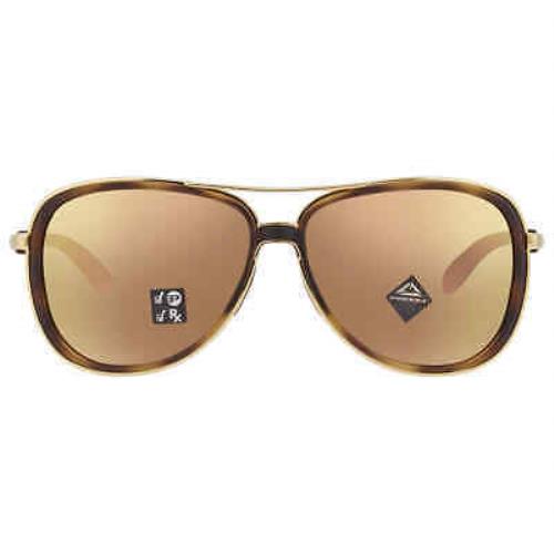 Oakley Split Time Prizm Rose Gold Polarized Pilot Ladies Sunglasses OO4129 - Frame: Brown, Lens: Brown