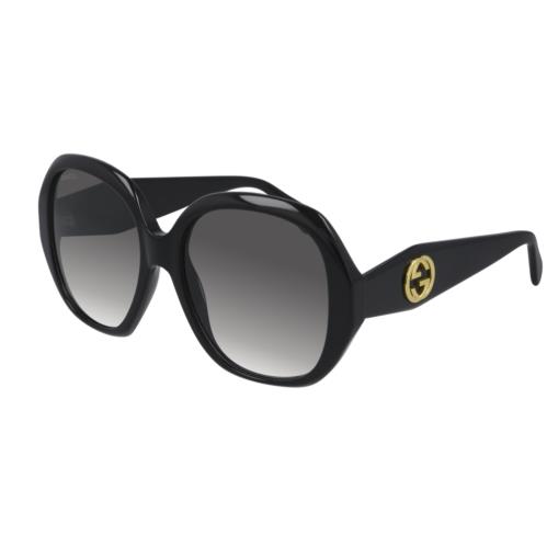 Gucci GG 0796S 001 Black/gray Gradient Octagonal Women`s Sunglasses