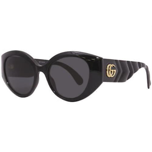 Gucci GG0809S 001 Sunglasses Women`s Black/grey Lenses Fashion Cat Eye 52mm