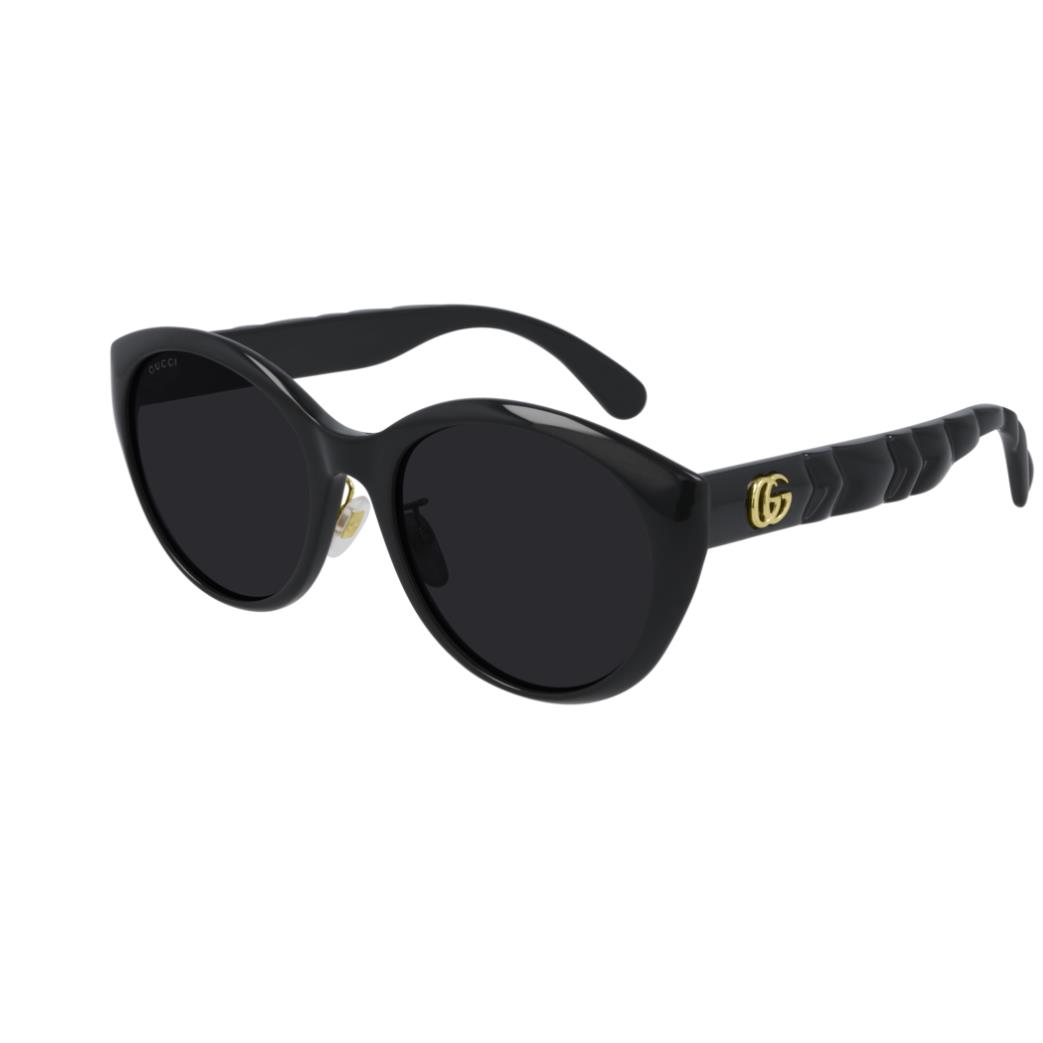 Gucci GG 0814SK 001 Black/gray Round Cat Eye Woman`s Sunglasses