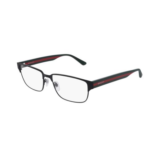 Gucci GG 0753O 002 Black/green Rectangle Unisex Eyeglasses
