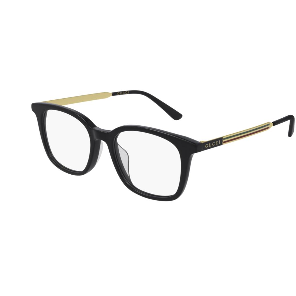 Gucci GG 0831OA 001 Black/gold Rectangle Unisex Eyeglasses
