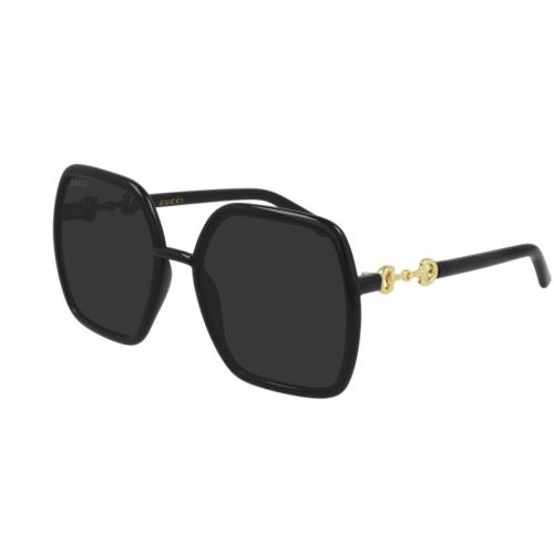 Gucci GG 0890S 001 Black/gray Hexagonal Women`s Sunglasses