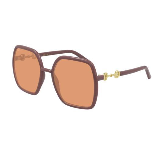 Gucci GG 0890S 003 Pink/orange Hexagonal Women`s Sunglasses