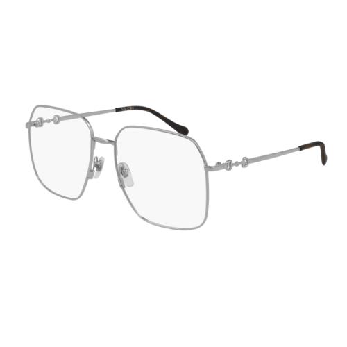 Gucci GG 0952O 003 Silver Oversized Geometric Unisex Eyeglasses