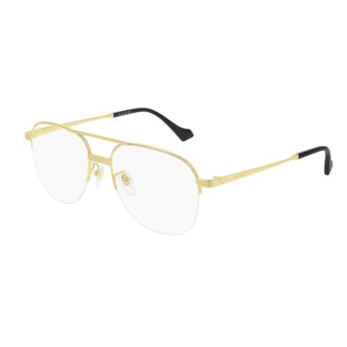 Gucci GG 0745O 001 Gold Pilot Unisex Eyeglasses