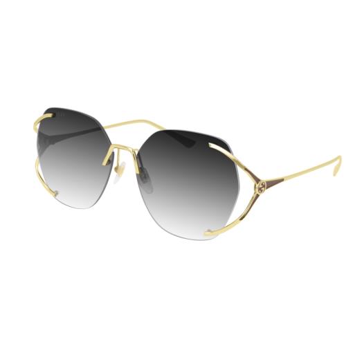 Gucci GG 0651S 002 Gold/gray Gradient Oval Women`s Sunglasses