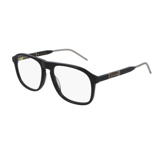 Gucci GG 0844O 001 Black Pilot Unisex Eyeglasses