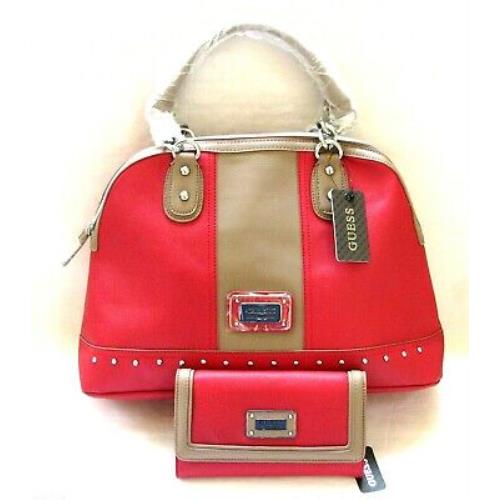 Handbag GUESS Red in Cotton - 41580109