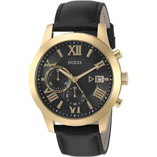 Guess Men`s Quartz Stainless Steel and Leather Casual Watch U0669G4 NO Box