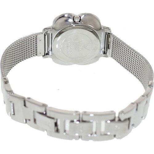 Guess Silver Tone Mesh Band Floral Crystals Dial Bracelet Watch U0139L1