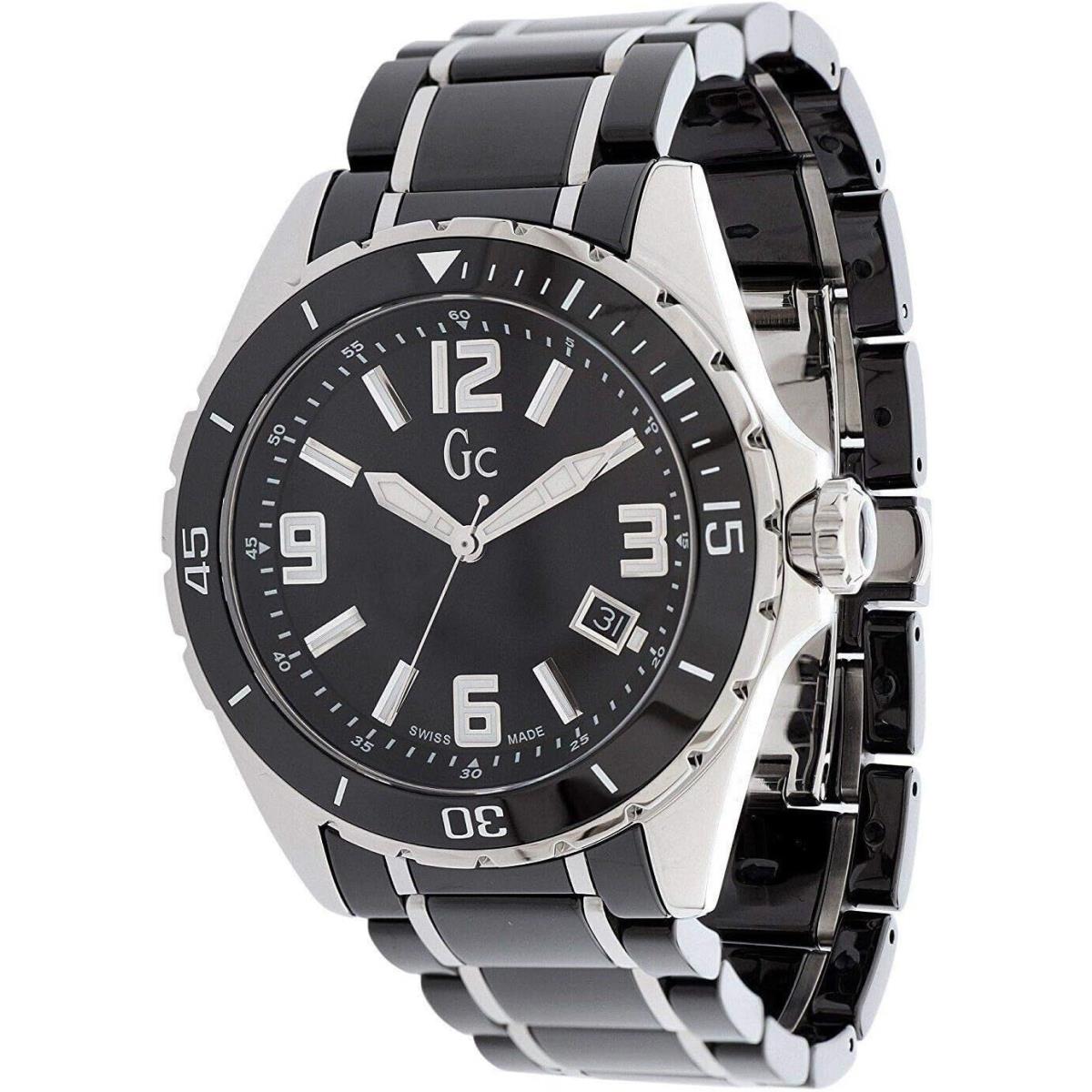 Guess GC X85008G2S Black Dial Black Stainless Steel Bracelet Men`s 43MM Watch