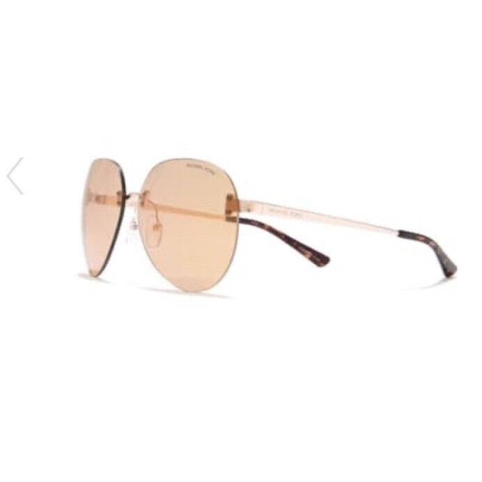 Michael Kors- Round Shield Sunglasses- Rose Gold Pink Lenses Mrsp