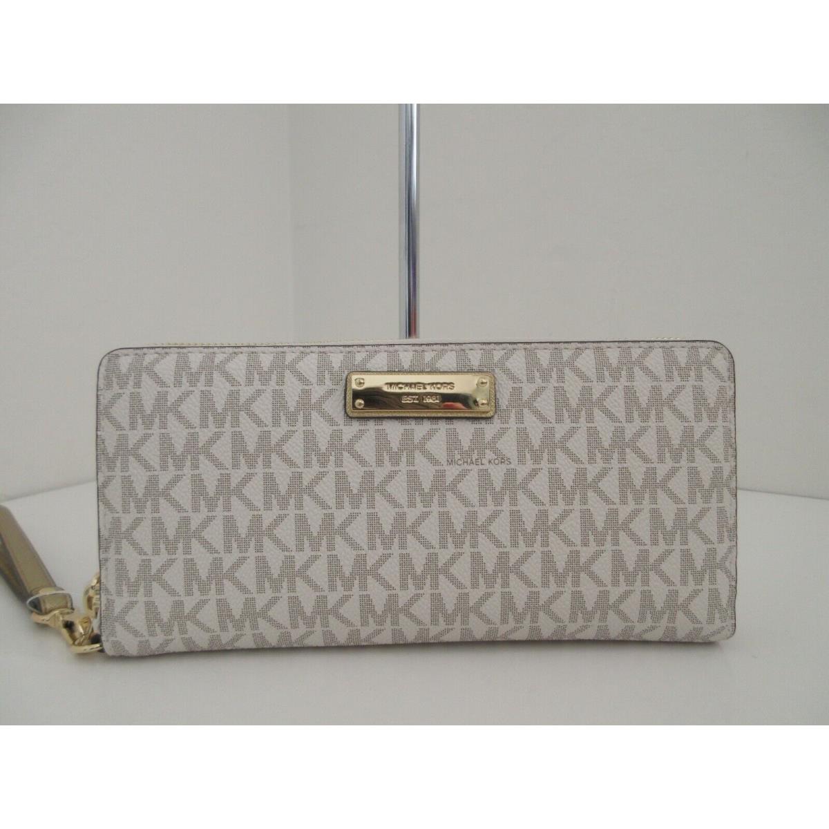 Michael Kors Money Pieces Signature Continental WALLET-$168-VANILLA