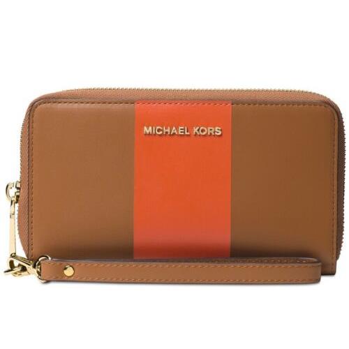 Michael Kors Center Stripe Jet Set Travel Large Multifunction Phone Case