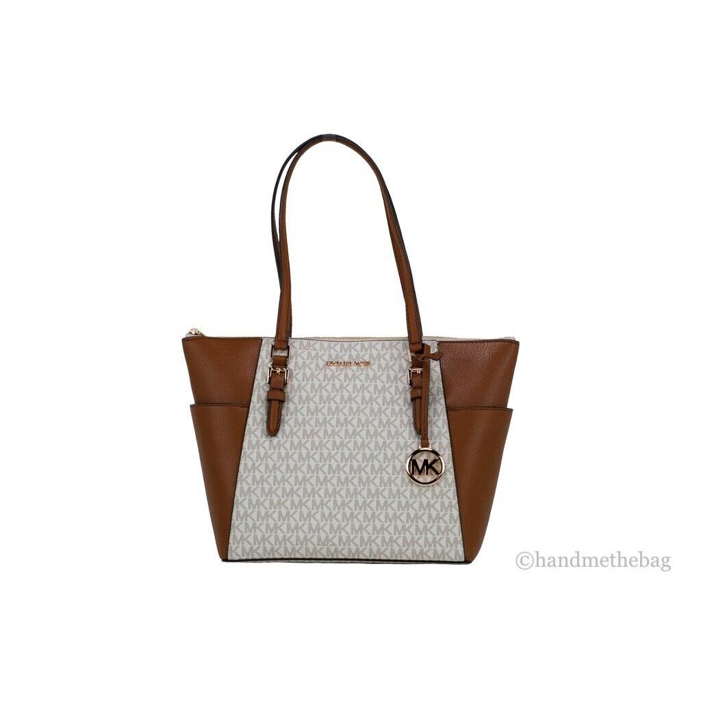 Michael Kors Charlotte Pvc Leather Vanilla Signature Large TZ Tote Purse  Handbag - Michael Kors bag - 193599717074 | Fash Brands