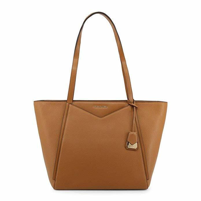 Kors Whitney Large Top Zip Brown Leather Tote Bag Purse 1134 - Exterior: Brown