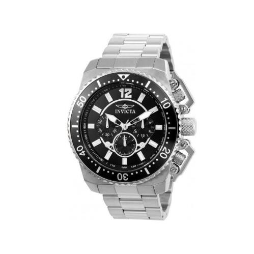 Invicta Watch Pro Diver Men Model 21952 - Men`s Watch Quartz - Dial: Black, Silver, White, Band: Silver, Bezel: Black, Silver