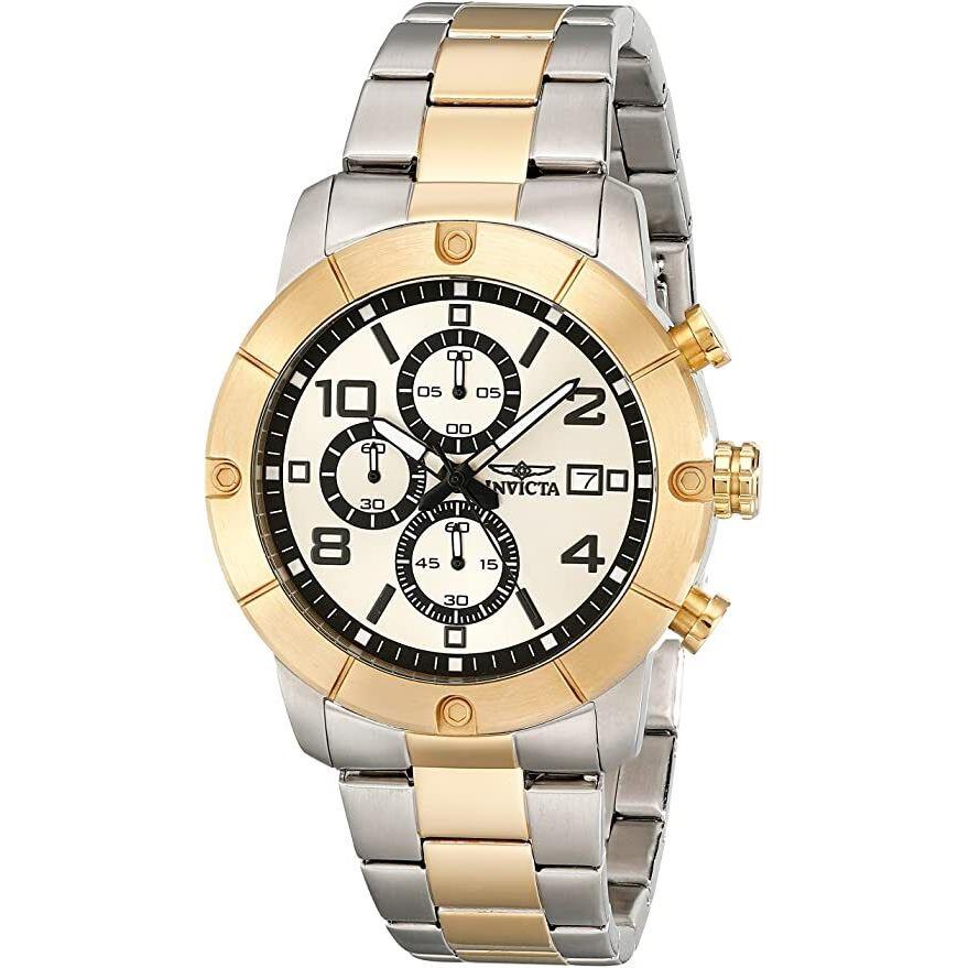 Invicta Men`s 17767 Chronograph Two-tone Stainless Steel Gold Dial Wrist Watch