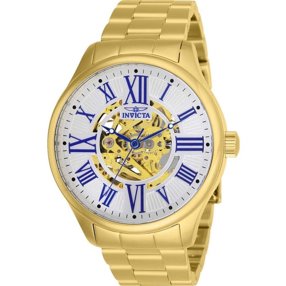 Invicta 27556 Objet D Art Silver Dial Gold Tone Stainless Automatic Men`s Watch