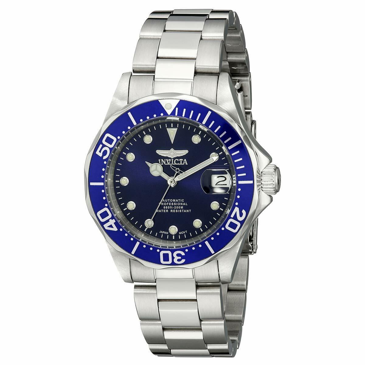 Invicta 17040 Men`s Pro Diver Blue Dial Steel Bracelet Automatic Watch