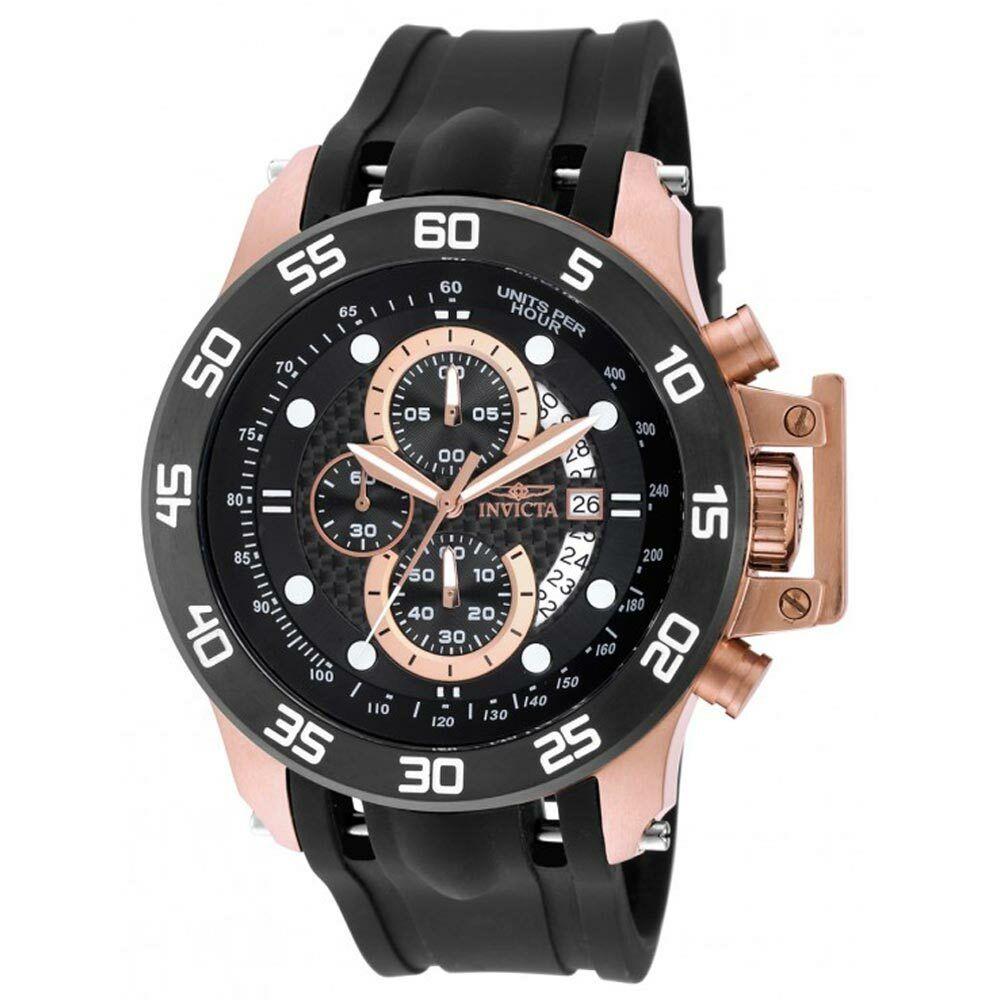 Invicta 19254 Men`s Chronograph Black Dial Black Strap Quartz Watch