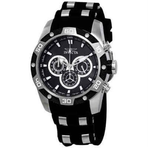 Invicta Speedway Chronograph Black Dial Men`s Watch 25832 - Dial: Black, Band: Two-tone (Black and Silver-tone), Bezel: Silver-tone