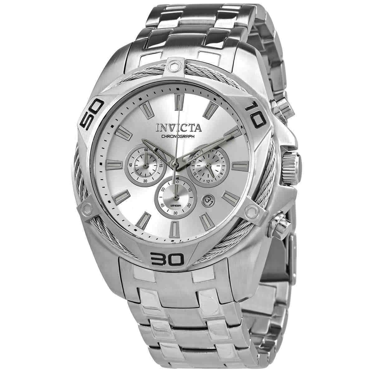 Invicta Bolt Chronograph Quartz Silver Dial Men`s Watch 34117