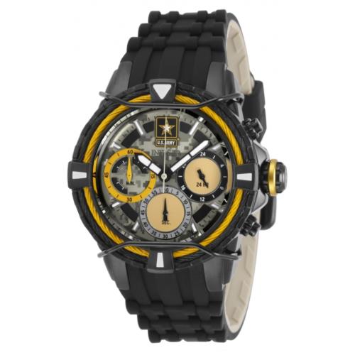 Invicta Pro Diver U.s. Army Women`s 38mm Black Silicone Chronograph Watch 31850