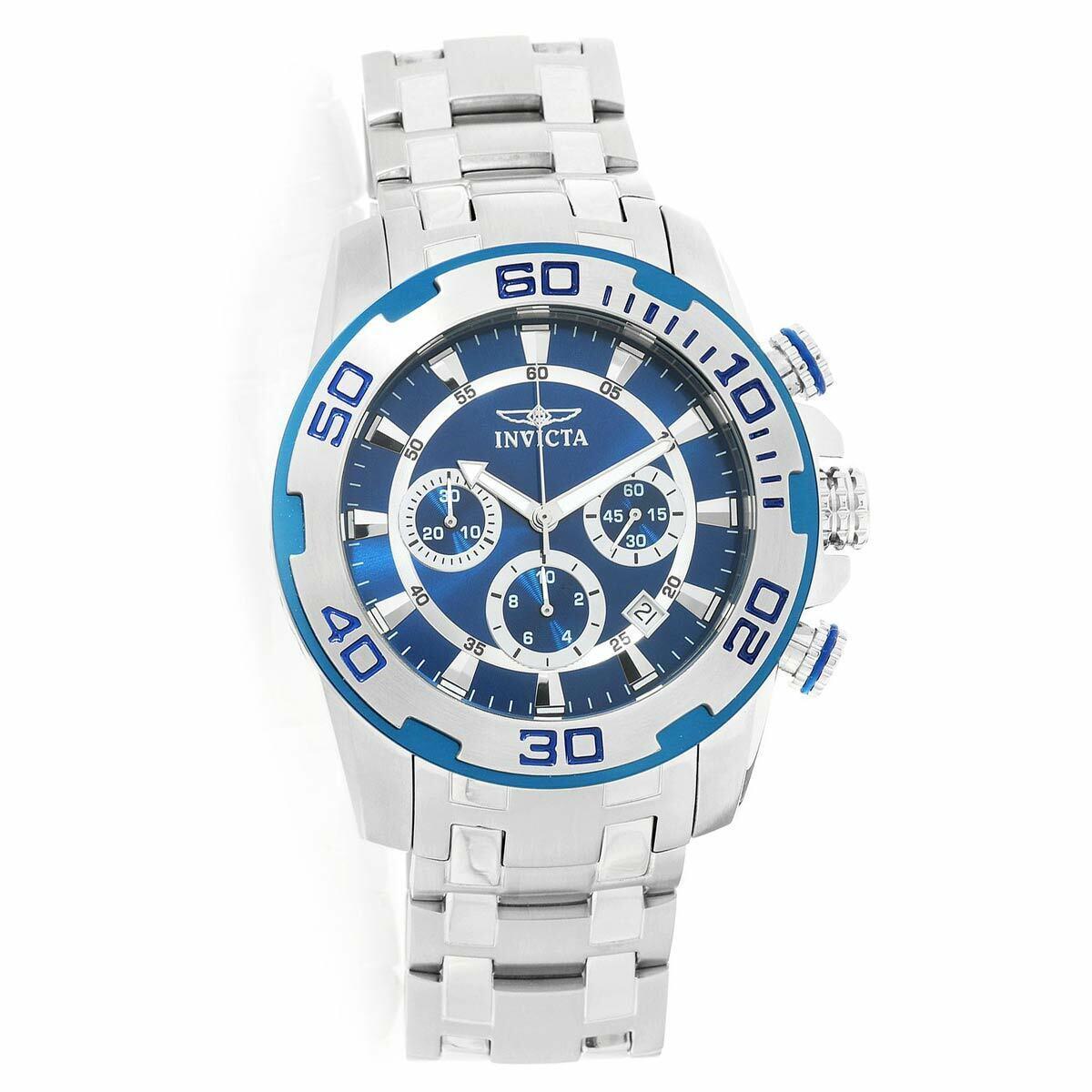 Invicta 22319 Gent`s Blue Dial Steel Bracelet Chronograph Watch