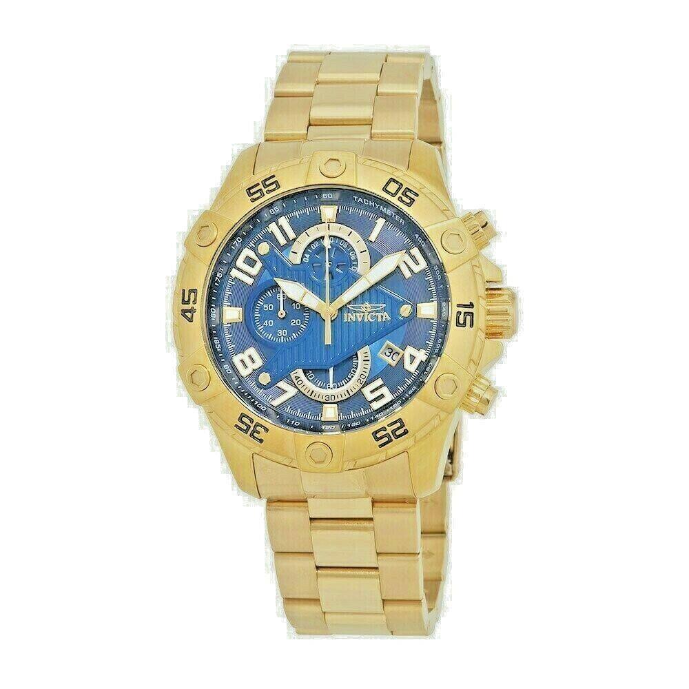 Invicta S1 Rally Quartz Multifunction Blue Dial Gold Tone Men s Watch 26095 - Dial: Blue, Band: Gold, Bezel: Gold