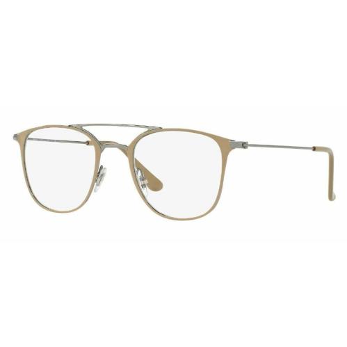 Ray-ban Ray Ban Eyeglasses RB6377 2909 Shiny Beige Silver Frames Rx-able 48mm